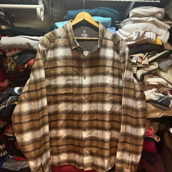 Kuhl Other - Kuhl The Law Flannel Men’s XL Shirt Grey Green Long Sleeve Button Up Outdoors
